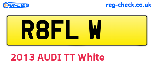 R8FLW are the vehicle registration plates.