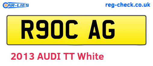 R90CAG are the vehicle registration plates.