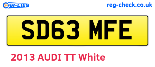SD63MFE are the vehicle registration plates.
