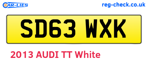 SD63WXK are the vehicle registration plates.