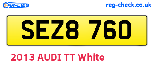 SEZ8760 are the vehicle registration plates.