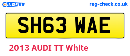 SH63WAE are the vehicle registration plates.