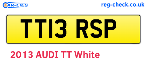 TT13RSP are the vehicle registration plates.