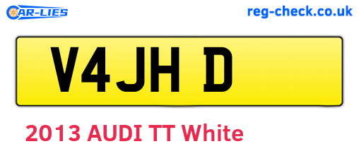 V4JHD are the vehicle registration plates.
