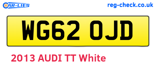 WG62OJD are the vehicle registration plates.