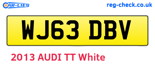 WJ63DBV are the vehicle registration plates.