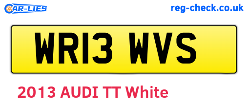 WR13WVS are the vehicle registration plates.