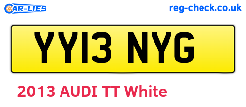 YY13NYG are the vehicle registration plates.