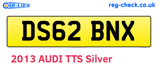 DS62BNX are the vehicle registration plates.