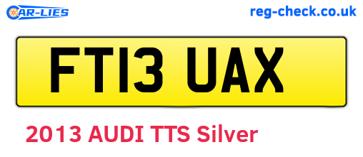 FT13UAX are the vehicle registration plates.