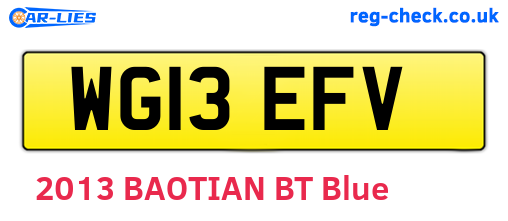 WG13EFV are the vehicle registration plates.