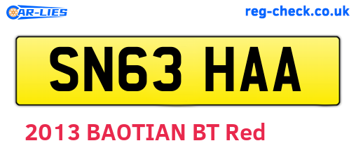 SN63HAA are the vehicle registration plates.