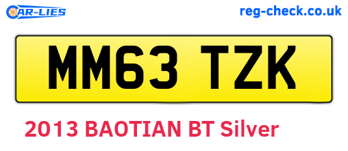 MM63TZK are the vehicle registration plates.