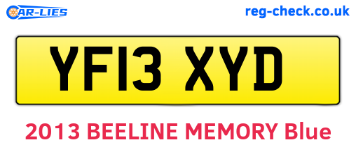 YF13XYD are the vehicle registration plates.