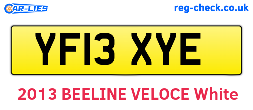 YF13XYE are the vehicle registration plates.