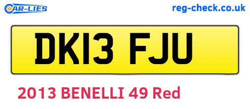 DK13FJU are the vehicle registration plates.