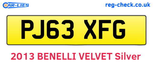 PJ63XFG are the vehicle registration plates.