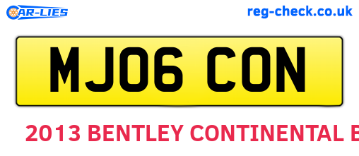 MJ06CON are the vehicle registration plates.
