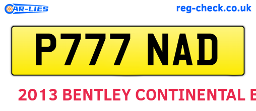 P777NAD are the vehicle registration plates.