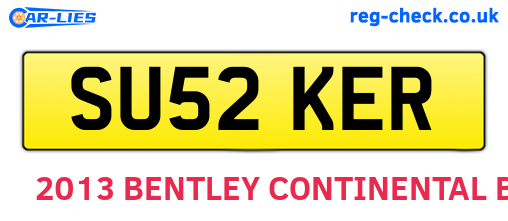 SU52KER are the vehicle registration plates.