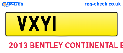 VXY1 are the vehicle registration plates.