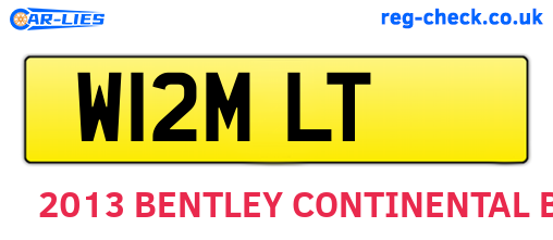 W12MLT are the vehicle registration plates.