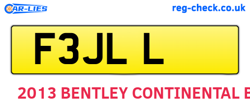 F3JLL are the vehicle registration plates.