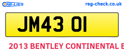 JM4301 are the vehicle registration plates.
