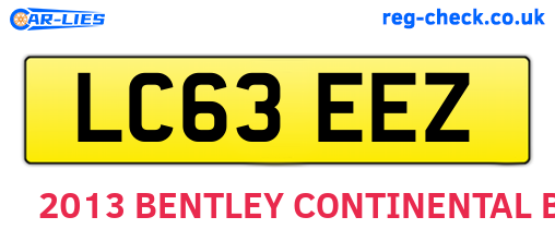 LC63EEZ are the vehicle registration plates.