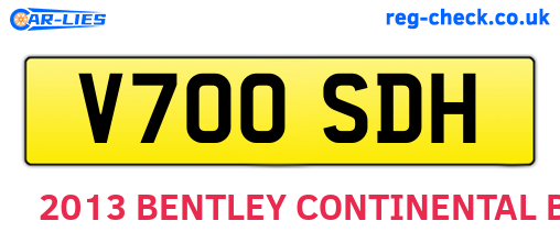 V700SDH are the vehicle registration plates.