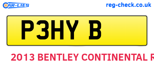 P3HYB are the vehicle registration plates.