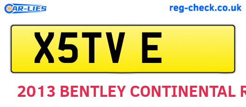 X5TVE are the vehicle registration plates.
