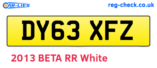 DY63XFZ are the vehicle registration plates.
