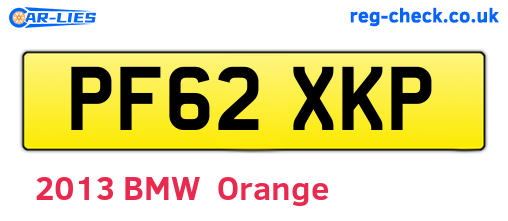 PF62XKP are the vehicle registration plates.