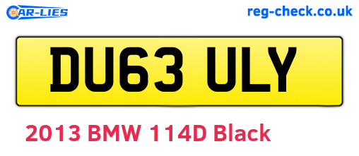 DU63ULY are the vehicle registration plates.