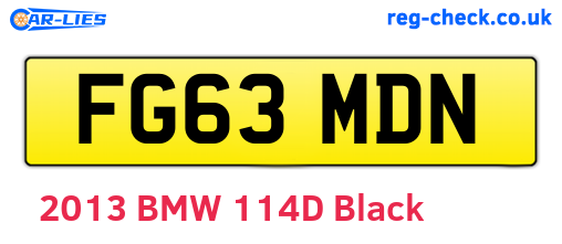 FG63MDN are the vehicle registration plates.