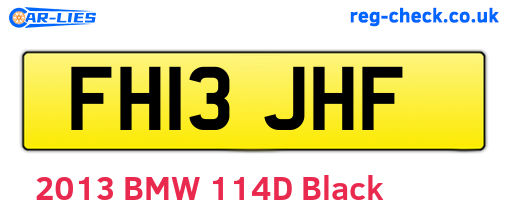 FH13JHF are the vehicle registration plates.