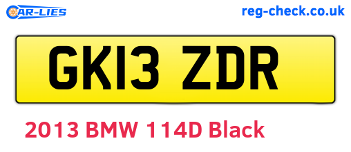 GK13ZDR are the vehicle registration plates.