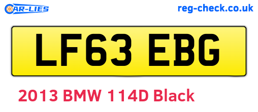 LF63EBG are the vehicle registration plates.