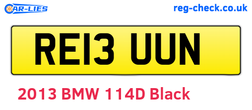 RE13UUN are the vehicle registration plates.