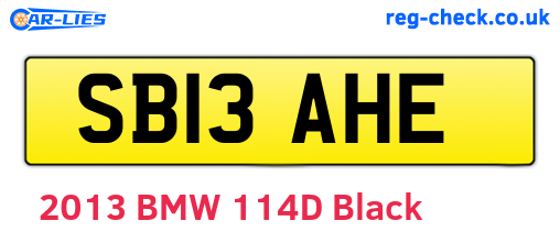 SB13AHE are the vehicle registration plates.