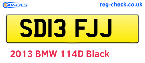 SD13FJJ are the vehicle registration plates.