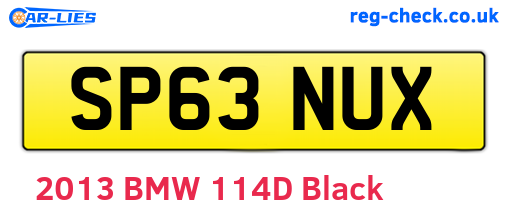 SP63NUX are the vehicle registration plates.
