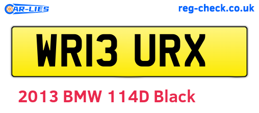 WR13URX are the vehicle registration plates.