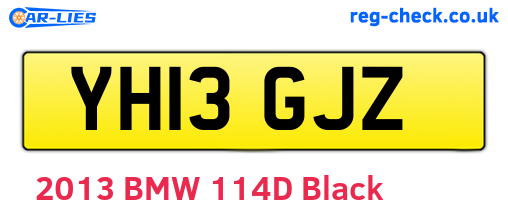YH13GJZ are the vehicle registration plates.