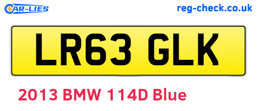 LR63GLK are the vehicle registration plates.