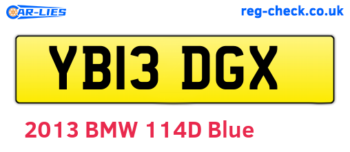 YB13DGX are the vehicle registration plates.