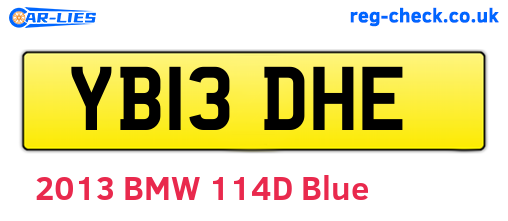 YB13DHE are the vehicle registration plates.
