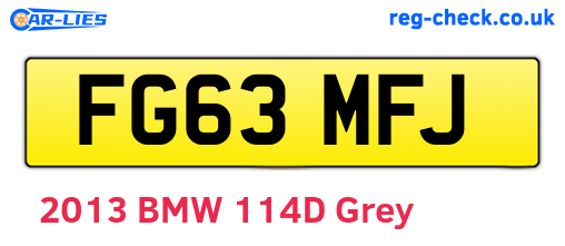 FG63MFJ are the vehicle registration plates.