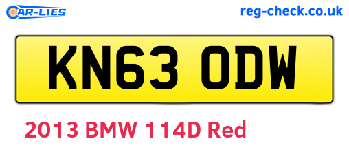 KN63ODW are the vehicle registration plates.